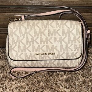Michael Kors Monogram Cream Crossbody Bag